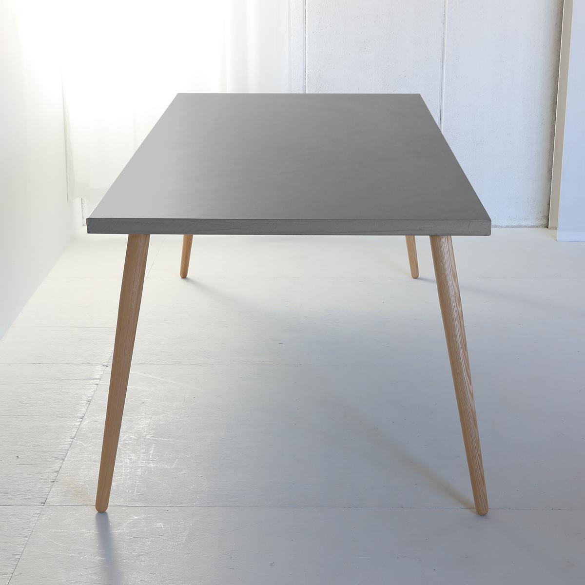 『ダークグレー165サイズ』モールテックス ダイニングテーブル 角度調整ができるホワイトアッシュ脚 BM59