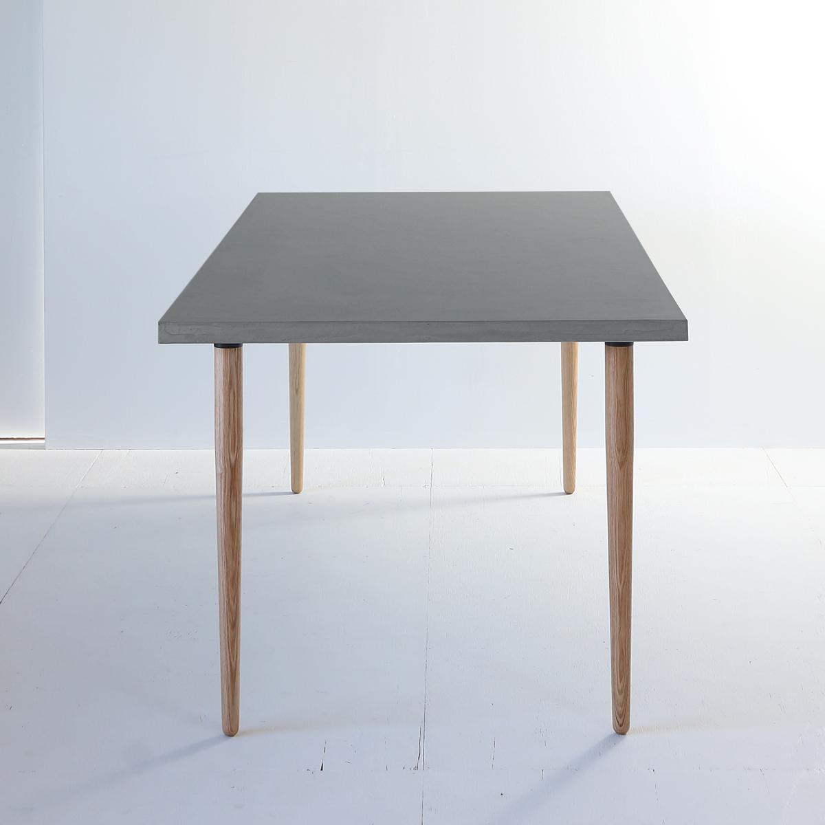 『ダークグレー165サイズ』モールテックス ダイニングテーブル 角度調整ができるホワイトアッシュ脚 BM59