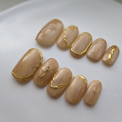 ネイルチップ/ニュアンスネイル/淡色ブラウンベージュ/03347 ネイル