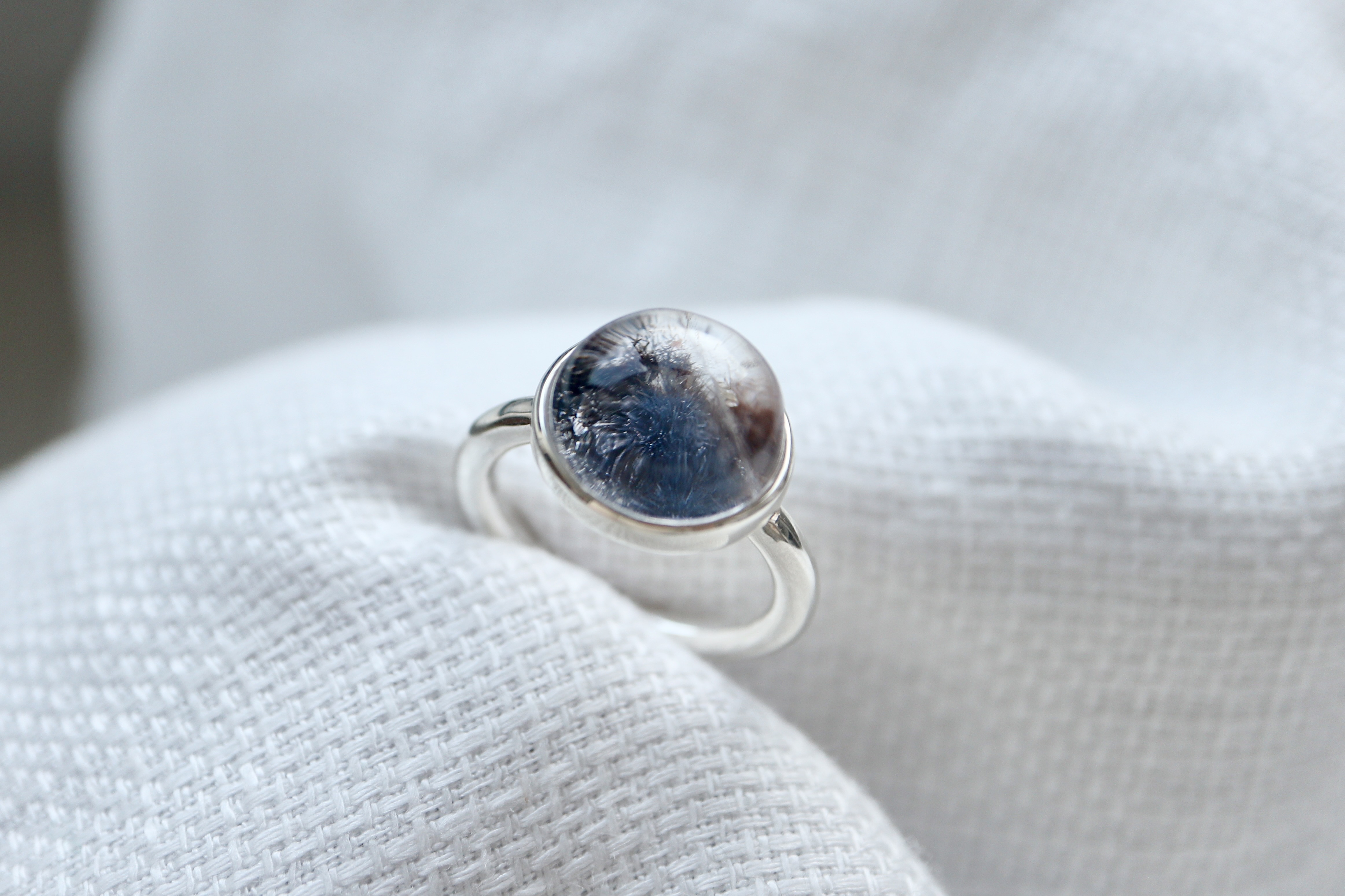 深海庭園dumortierite in quartz] ring 天然石