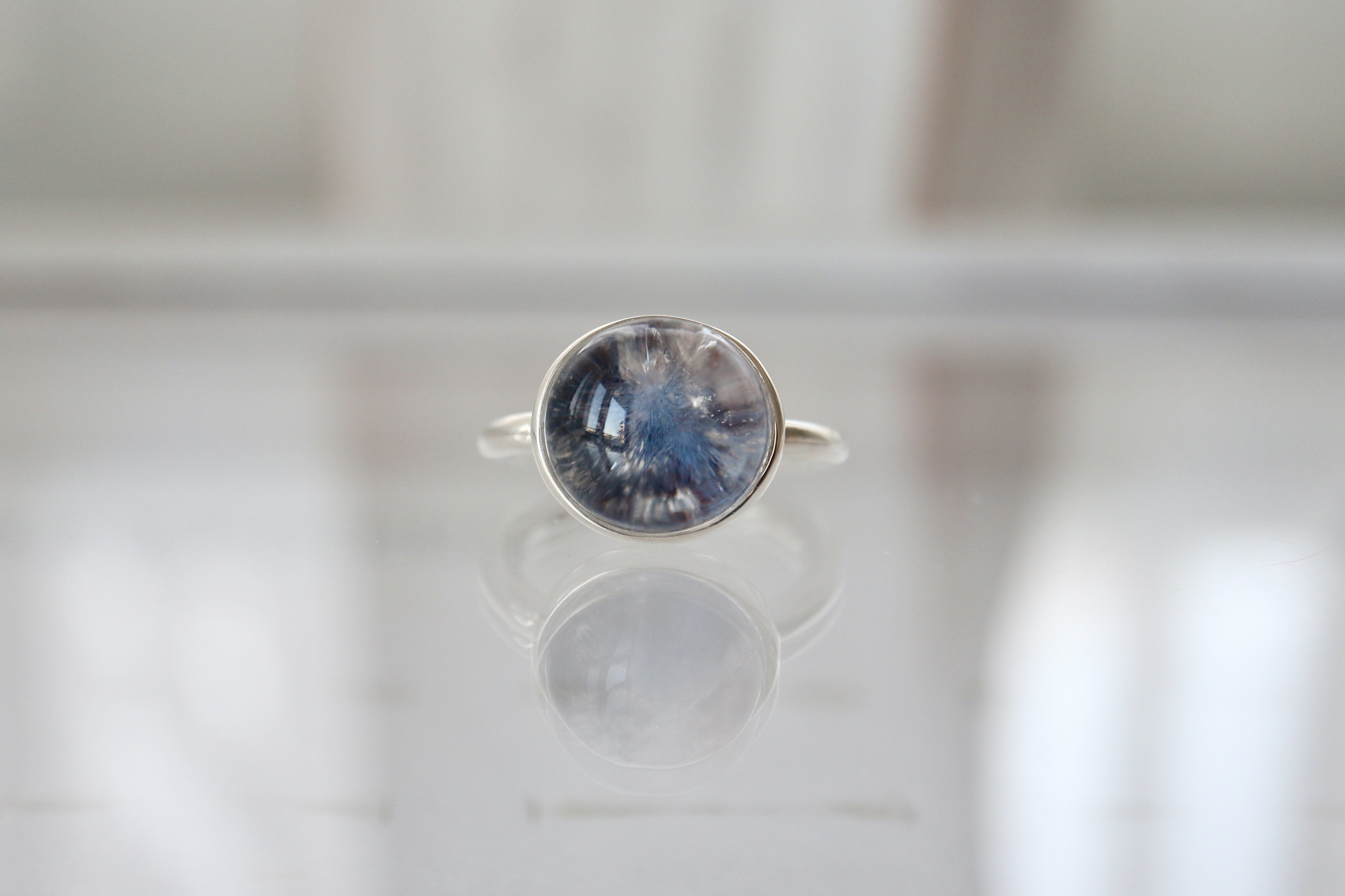 深海庭園dumortierite in quartz] ring 天然石