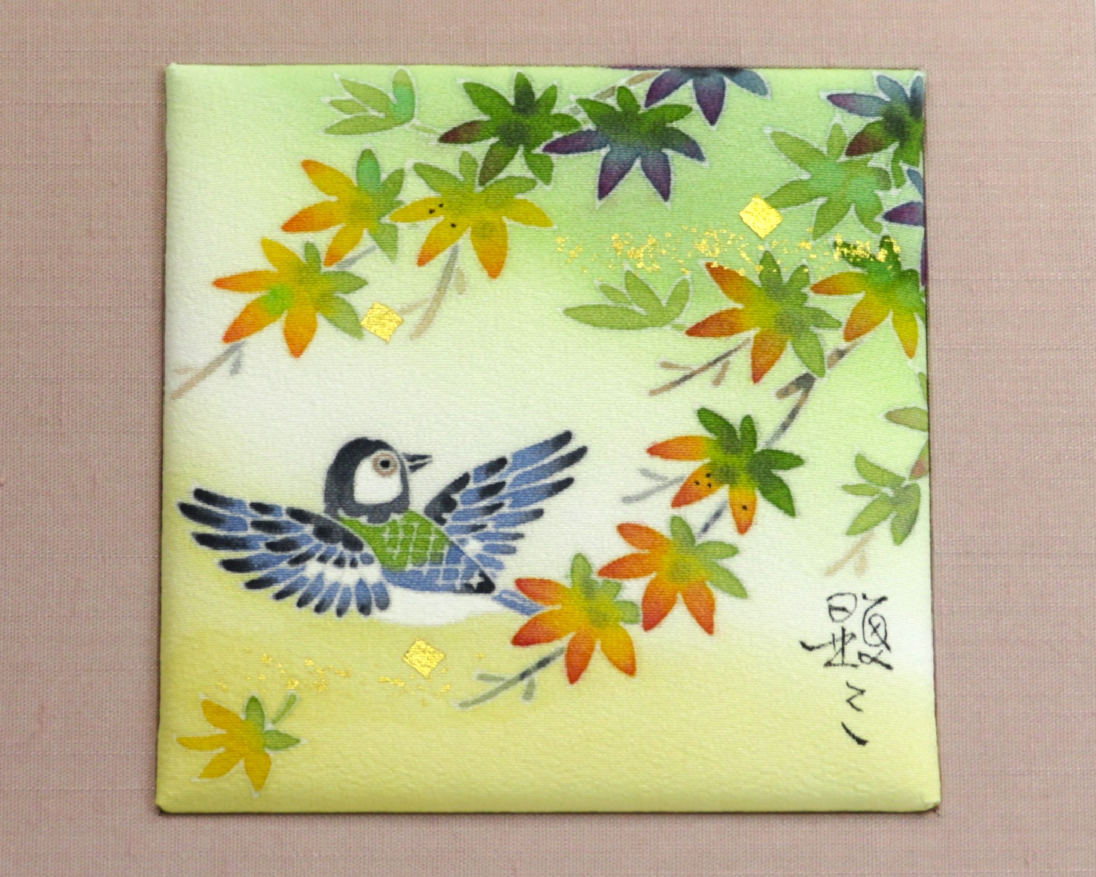 【もみじ】染パネル　伝統工芸品⋆結婚祝い⋆銀婚式⋆新築祝い⋆正月飾り⋆インテリアとして日本の四季を楽しんで。