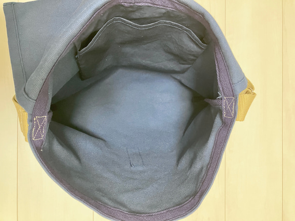 8号帆布シンプルショルダーバック　図書袋　大型図書・A4サイズも！ 5枚目の画像