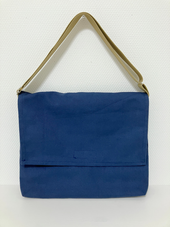 8号帆布シンプルショルダーバック　図書袋　大型図書・A4サイズも！ 1枚目の画像