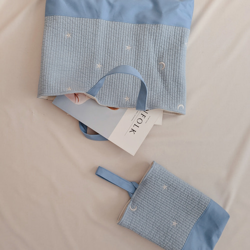 レッスンバッグ ヌビ　ムーンスター刺繍 送料無料】ムーンスター刺繍のヌビバッグ レッスンバッグと上靴