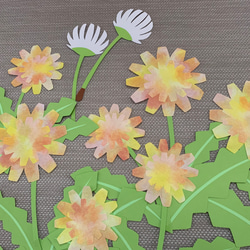 壁面飾り＊季節の花シリーズ【たんぽぽ】 春の花 3月 4月 5月 切り絵