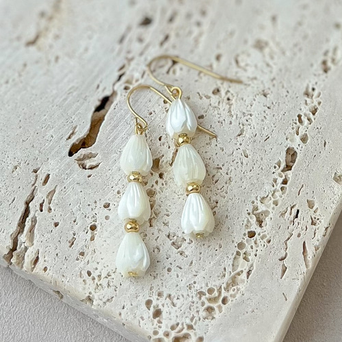 14kgfテルナテ島モスアゲートピアス/イヤリング 希少 ！14kgfテルナテ島モス入りアゲートドゥルージ－ピアス