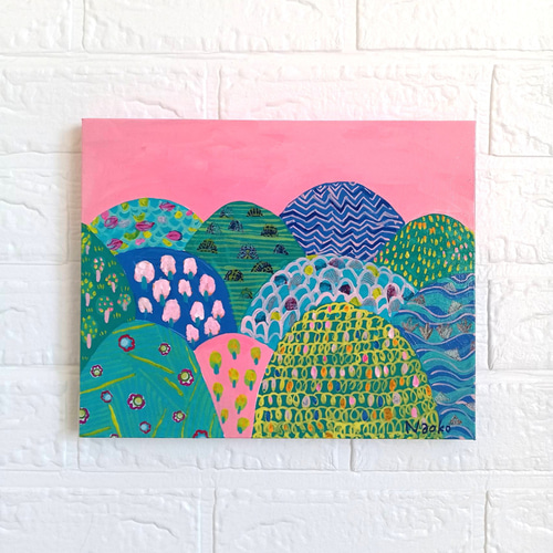 原画 絵画『マウンテンマウンテン』アクリル絵 キャンバスサイズF3  