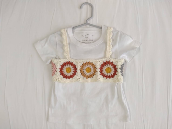 ハンドメイド 花 ビスチェ ハンドメイド お花モチーフ ビスチェ ベビー服 perom 通販
