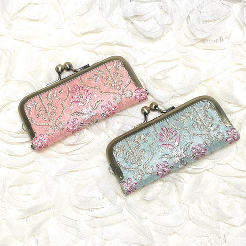 メルリンさま専用リバティがま口 さくらんぼ刺繍2点 インド刺繍リボン がま口印鑑ケース2type《受注制作》 がま口 アトリエ