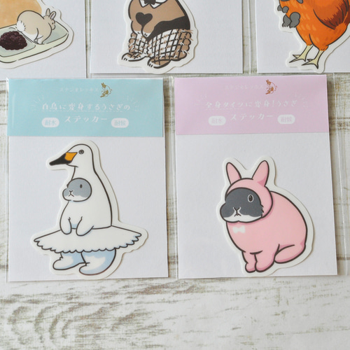 うさぎが変身！コスプレ ステッカー（耐水・耐候） シール