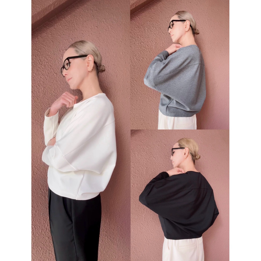 3色&サイズ有❤️経年劣化に強い❤️大人の高見え長袖トップス❤️立体裁断で全方向からふんわり美シルエット❤️