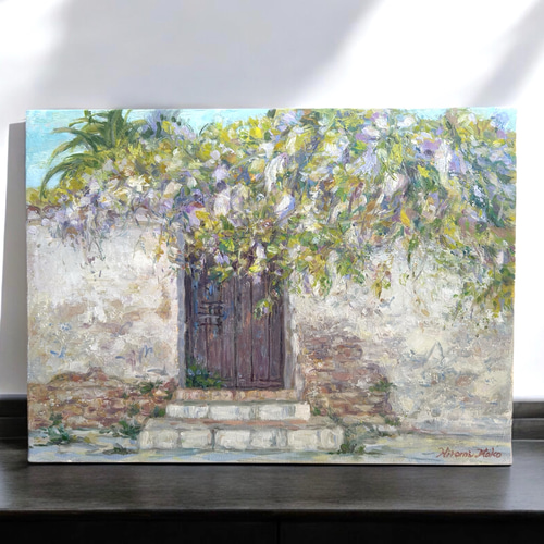 アンダルシアの春(油絵F4、スペイン、グラナダ 、原画) 絵画