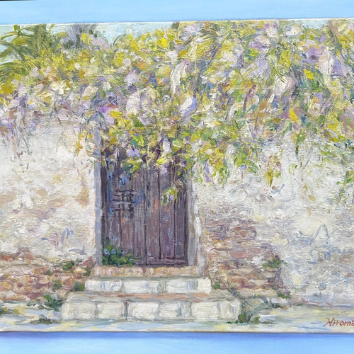 アンダルシアの春(油絵F4、スペイン、グラナダ 、原画) 絵画