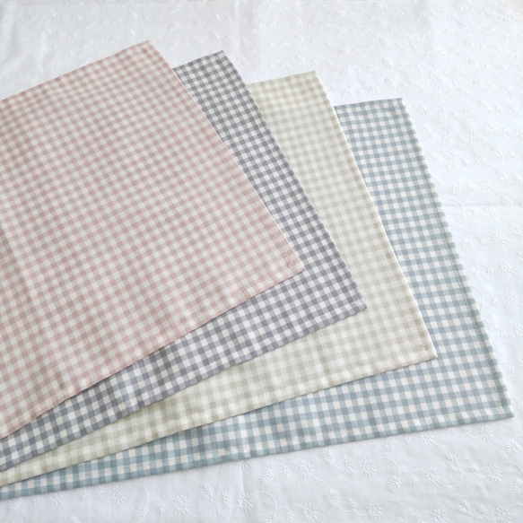 ギンガムチェック柄のランチョンマット 給食ナフキン 25×35 30×40