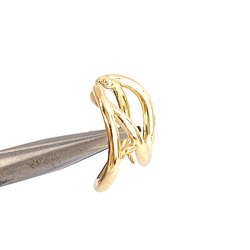 eje707【2個入り】ピン付き 大ぶりの曲線 二連 円形 イヤーカフ 金具 6枚目の画像