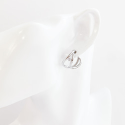 eje707【2個入り】ピン付き 大ぶりの曲線 二連 円形 イヤーカフ 金具 15枚目の画像