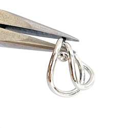 eje707【2個入り】ピン付き 大ぶりの曲線 二連 円形 イヤーカフ 金具 12枚目の画像