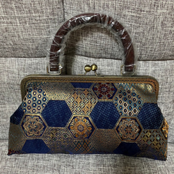 アンズルーム☆和美☆2WAY がま口バッグ☆金襴☆ハンドバッグ 