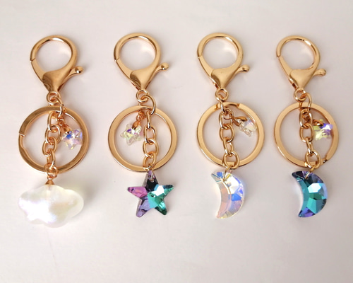 No.143】～空玉～月夜と雲 チャーム キーホルダー No.143】～空玉