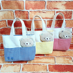 13cmくまのぬいぐるみ(ベージュ・青小花柄) ぬいぐるみ Ricot 通販