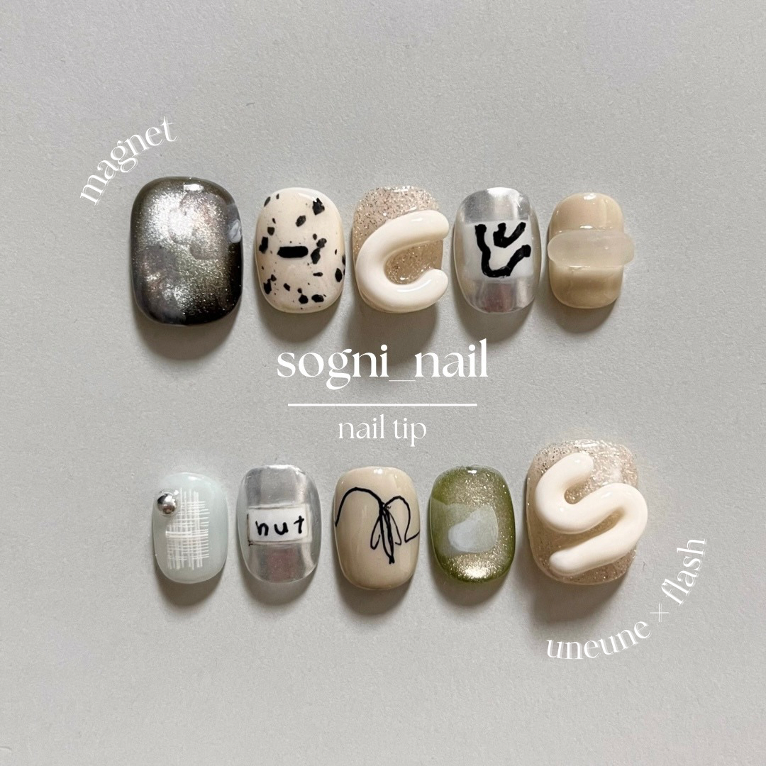 ☑︎ 凪　ｙｕｂｉｓａｋｉ　ネイルチップ　韓国　オーダー　ニュアンスネイル　個性派 ☑︎苺のショートケーキ ネイルチップ 韓国 オーダー ニュアンス