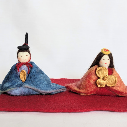 羊毛のお雛様−3 羊毛フェルト コトビノ 通販 18818994｜Creema(クリーマ)