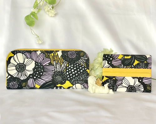 かわいい布で作った長財布 軽量なのに大容量！レトロフラワー 長財布