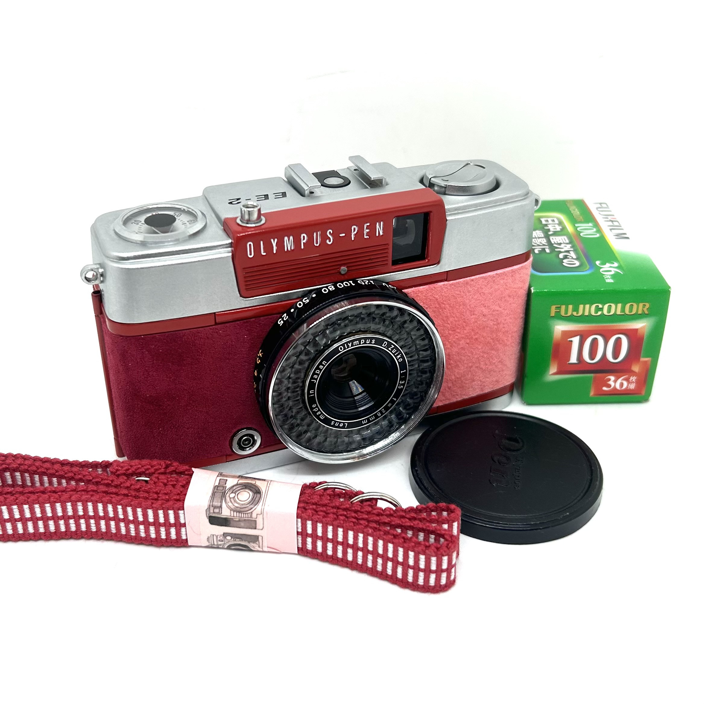 OLYMPUS pen ee2 リメイクモデル 25-002 リメイクカメラOLYMPUS PEN-EE2(ワインレッド・ピンク