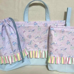 ゆめかわ　ユニコーン　入園入学3点セット　ハンドメイド 入園入学グッズ＊3点セット＊ゆめかわユニコーン＊ レッスン