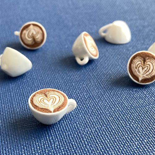 白いぬくもりハートラテ【受注製作】 立体・オブジェ tentsuki / てん