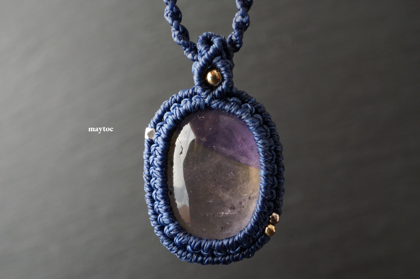 淡い色彩＊アメトリンのマクラメネックレス【一点物】