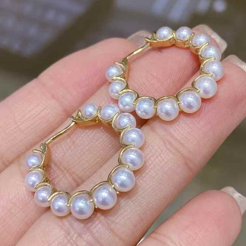 セール価格】あこや真珠 フープピアスk18 ピアス（フープ