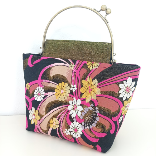 袋帯帯リメイクバッグベンリー金口がま口バッグ