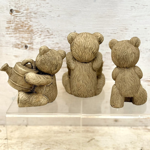 ベア セット くま ブラウン クマ 熊 オブジェ 置物 ガーデニング