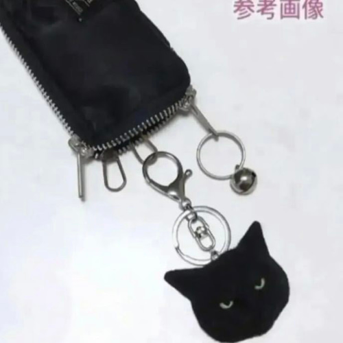 羊毛フェルト 猫キーホルダー ロシアンブルー しっぽチャーム付き