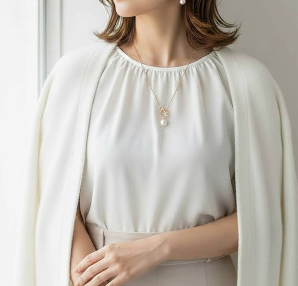 バロックパール 一粒 ネックレス Y 字 マンテル ゴールド 金属アレルギー対応 卒業 入学 ネックレス・ペンダント Repisol 通販 ...