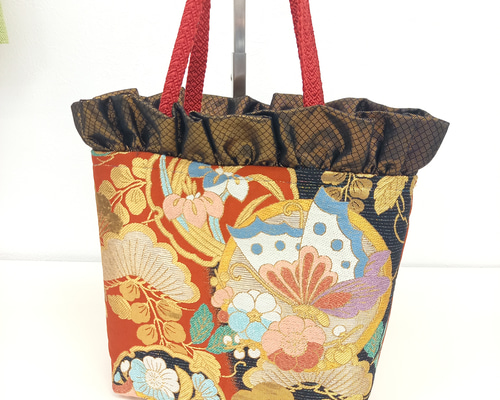 袋帯　帯リメイクバッグ　ボディバッグ　蝶々　プラチナ 楽天市場】帯 リメイク バッグの通販 袋帯 帯リメイクバッグ