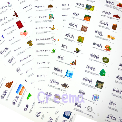 イラストで楽しく覚える慣用色名暗記カード 2・3級用 色彩検定 特に