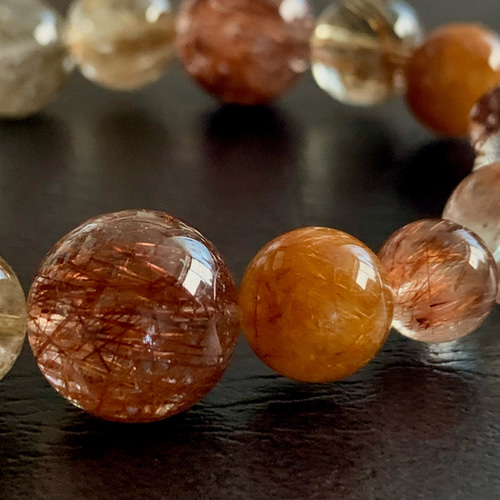 高品質☆ミックスルチルクォーツのブレスレット-B ブレスレット ホホ