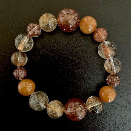 高品質☆ミックスルチルクォーツのブレスレット-B ブレスレット ホホ