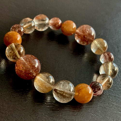 高品質☆ミックスルチルクォーツのブレスレット-B ブレスレット ホホ