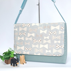 ☆受注作製☆ショルダータイプ図書袋/レッスンバッグ/黄色のリボン