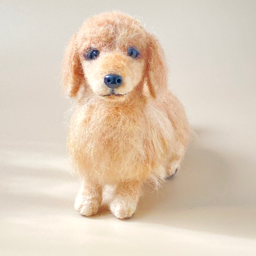 いつでもいっしょ♪ ふわふわ羊毛フェルトのダックスフント 犬の