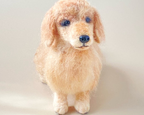 いつでもいっしょ♪ ふわふわ羊毛フェルトのダックスフント 犬の