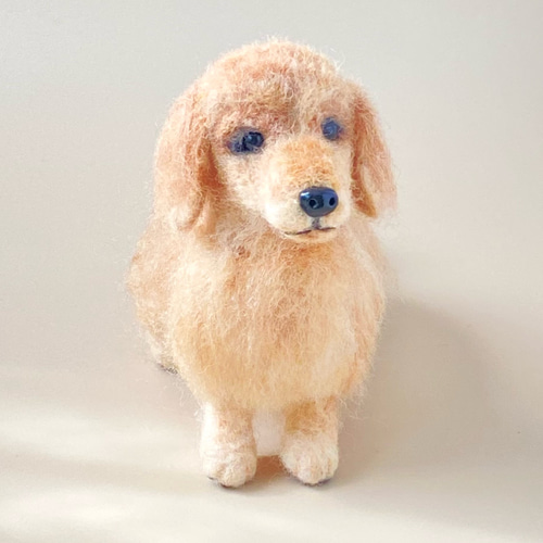 いつでもいっしょ♪ ふわふわ羊毛フェルトのダックスフント 犬の