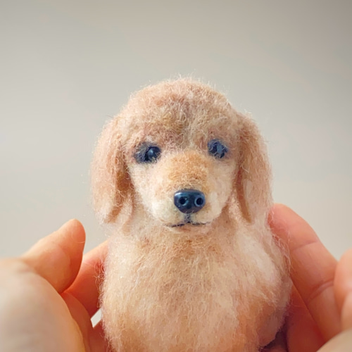 いつでもいっしょ♪ ふわふわ羊毛フェルトのダックスフント 犬の