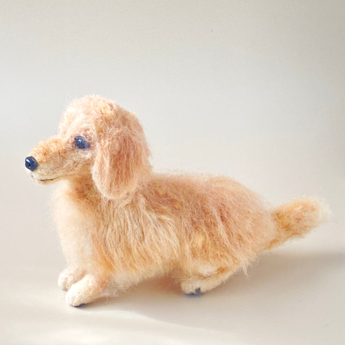 いつでもいっしょ♪ ふわふわ羊毛フェルトのダックスフント 犬の