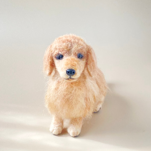 いつでもいっしょ♪ ふわふわ羊毛フェルトのダックスフント 犬の