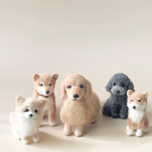 いつでもいっしょ♪ ふわふわ羊毛フェルトのダックスフント 犬の